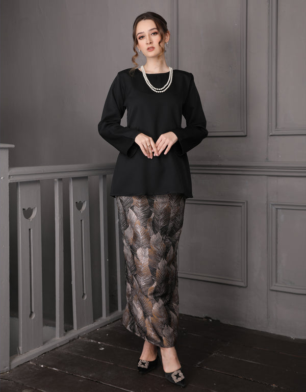 BAJU KURUNG MODEN MINI GEETA (BLACK)